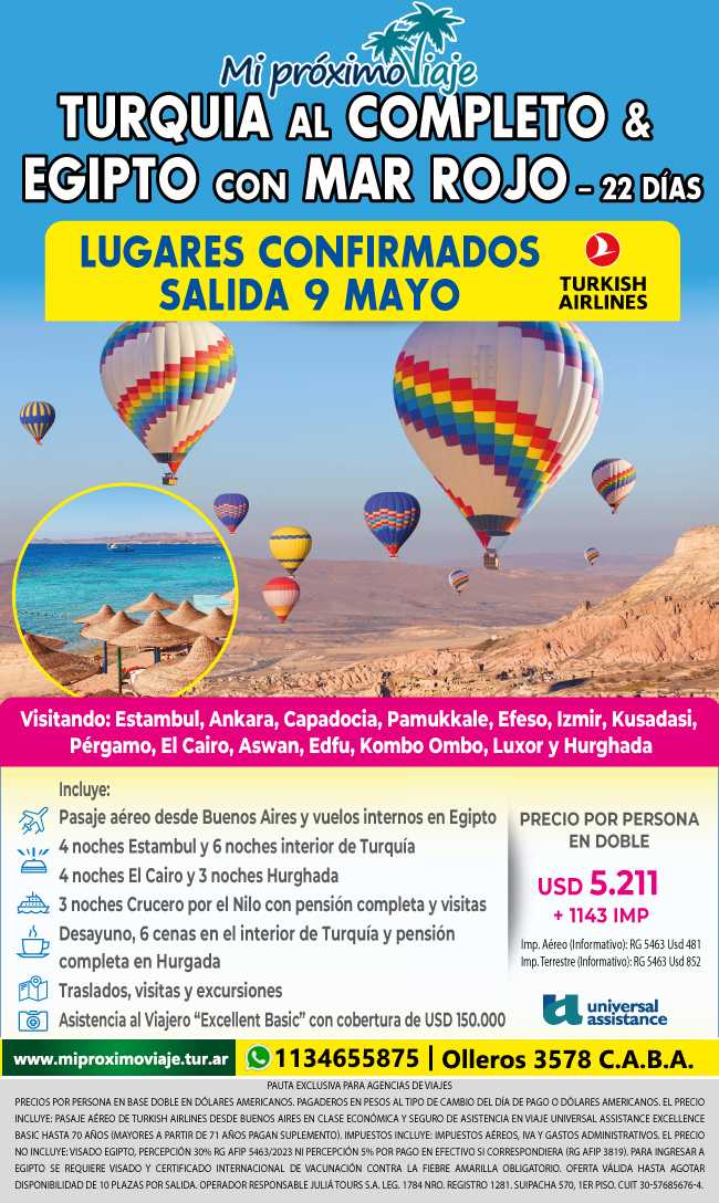 TURQUIA AL COMPLETO Y EGIPTO CON MAR ROJO CON TURKISH AIRLINES